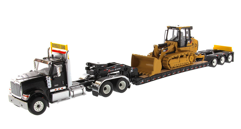 Miniatura Colecionável - Caminhão International HX520 com Trator de Esteira C - Escala 1:50