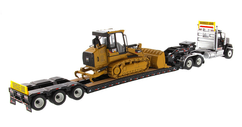 Miniatura Colecionável - Caminhão International HX520 com Trator de Esteira C - Escala 1:50